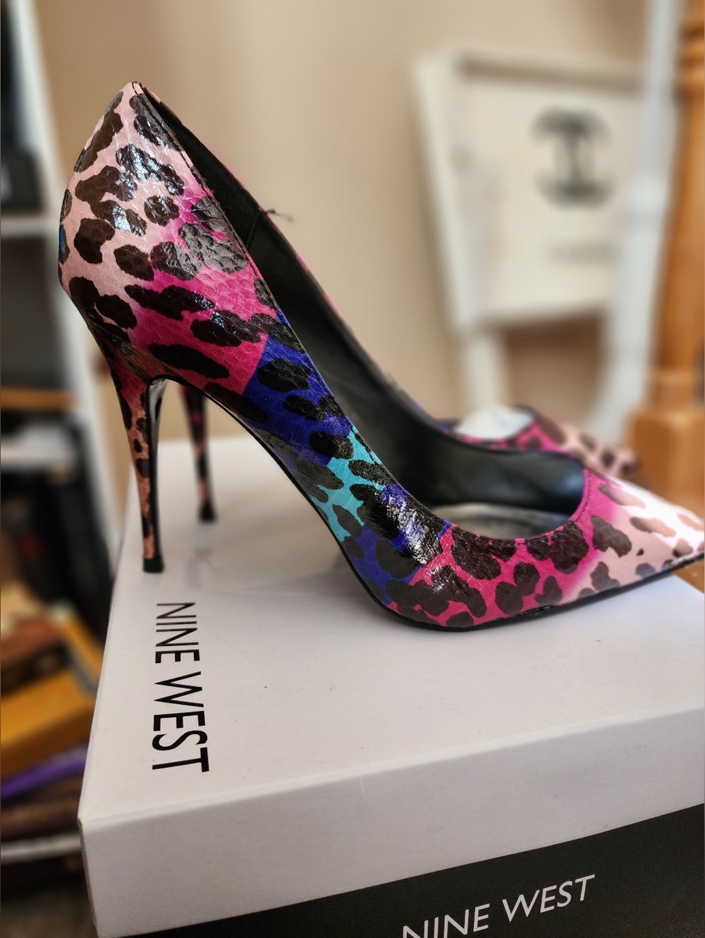Multicolor Leopard Print Pumps